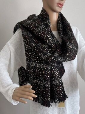 Michael Kors Women’s Tweedy Foil Plaid Wrap Scarf